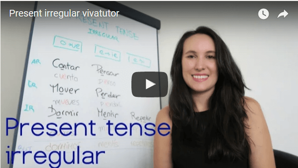 Irregular verbs in present tense - Video and grid.