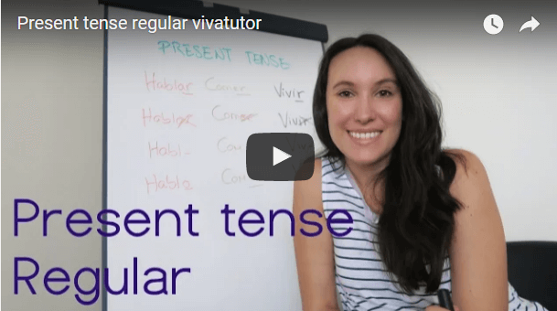 The present tense in Spanish. Video and grid.